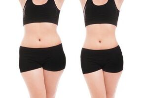 before and after training to lose weight on the sides and stomach