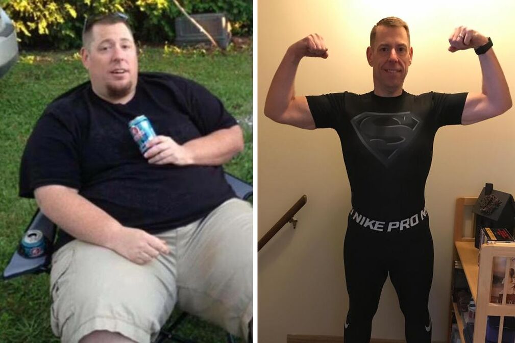 Man before and after the keto diet